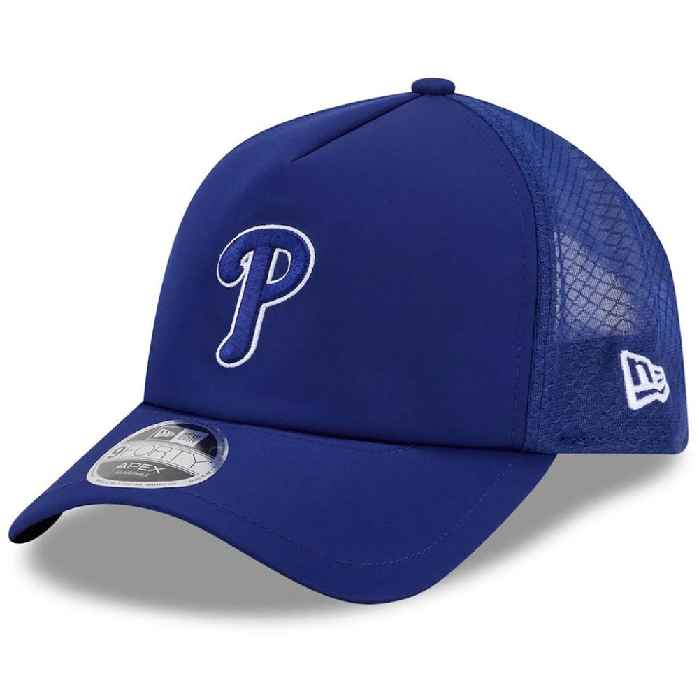 Philadelphia Phillies 2026 Batting Practice Apex 9FORTY Adjustable Trucker Hat Royal | New Era