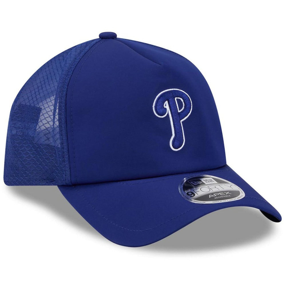 Philadelphia Phillies 2026 Batting Practice Apex 9FORTY Adjustable Trucker Hat Royal | New Era
