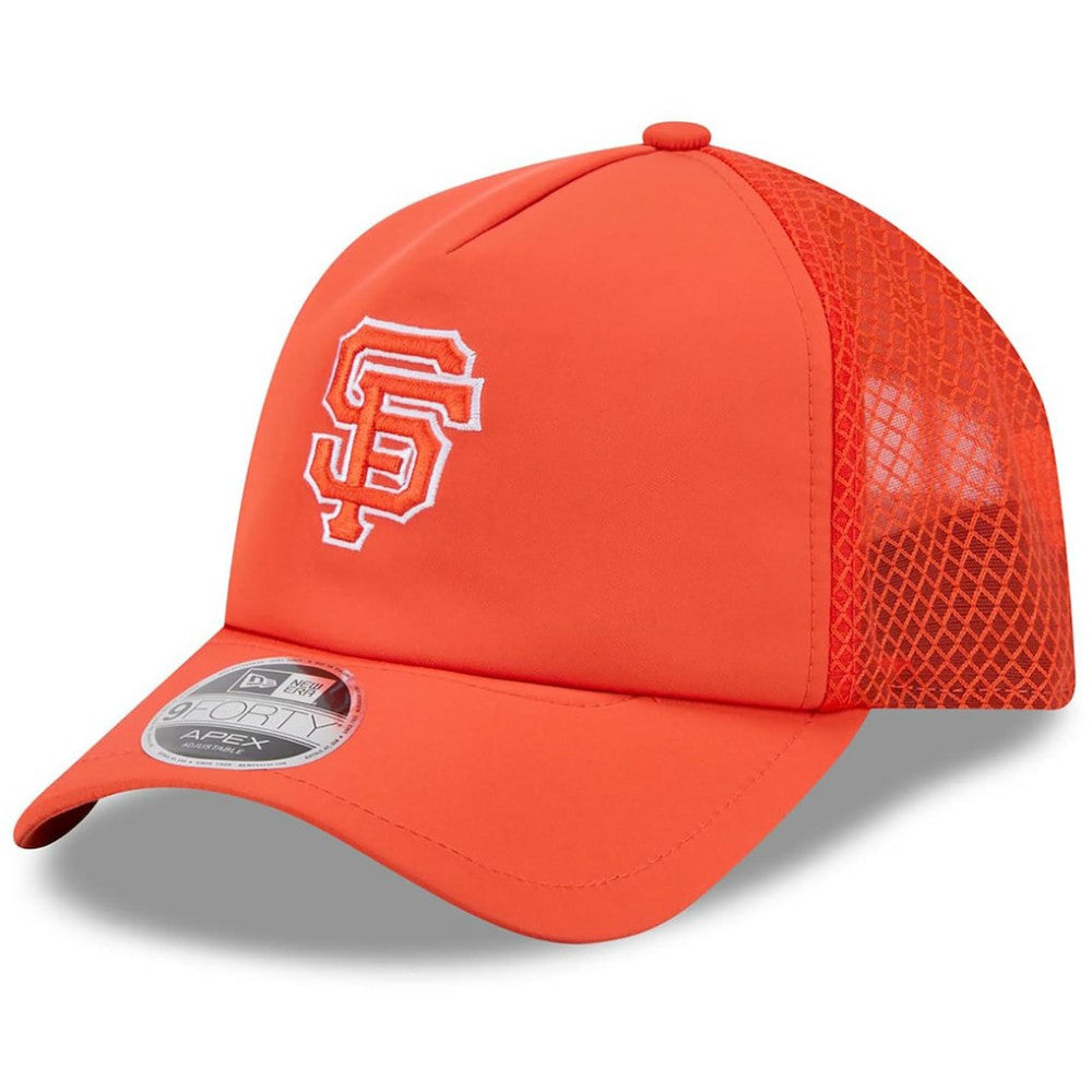 San Francisco Giants 2026 Batting Practice Apex 9FORTY Adjustable Trucker Hat Orange | New Era