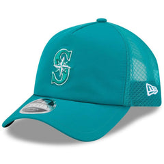 Seattle Mariners 2026 Batting Practice Apex 9FORTY Adjustable Trucker Hat Teal | New Era