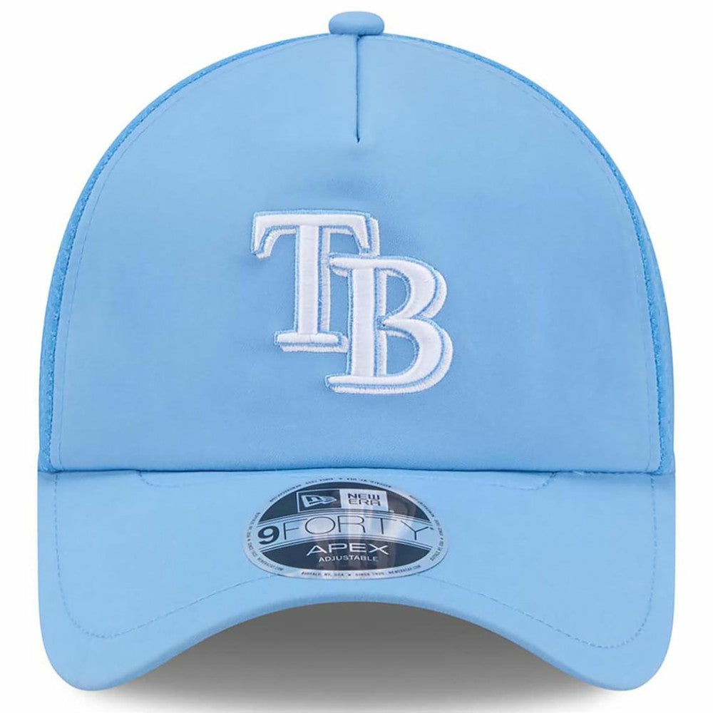 Tampa Bay Rays 2026 Batting Practice Apex 9FORTY Adjustable Trucker Hat Light Blue | New Era