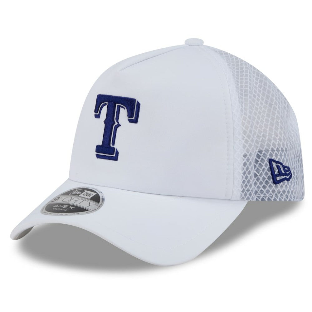 Texas Rangers 2026 Batting Practice Apex 9FORTY Adjustable Trucker Hat White | New Era