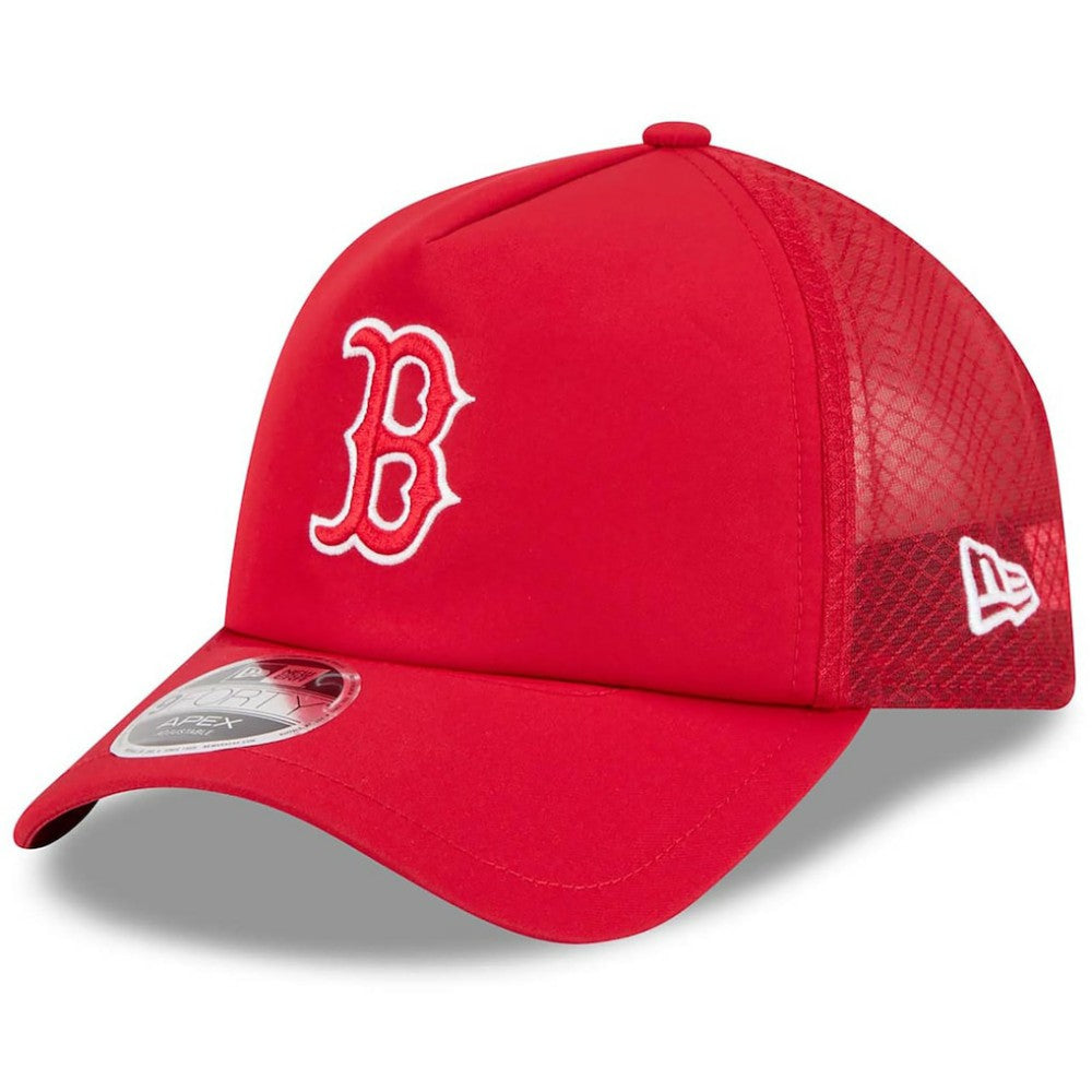 Boston Red Sox 2026 Batting Practice Apex 9FORTY Adjustable Trucker Hat Red | New Era