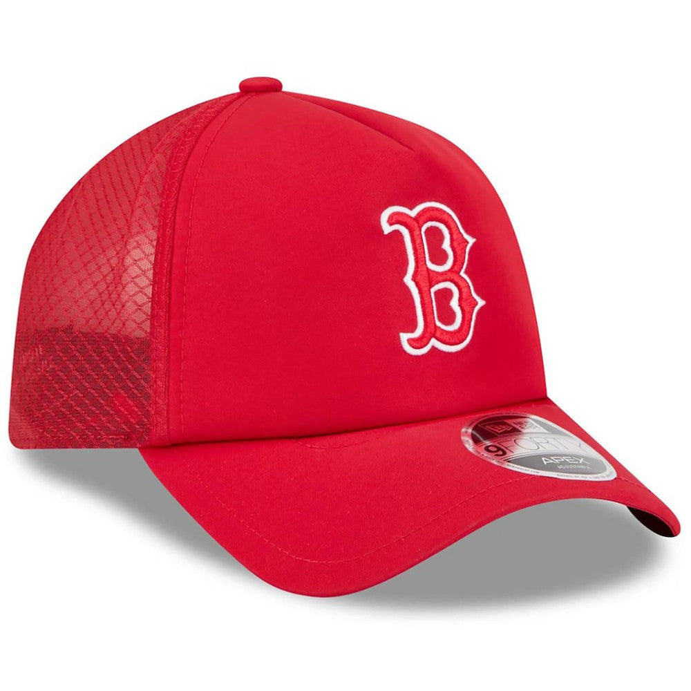 Boston Red Sox 2026 Batting Practice Apex 9FORTY Adjustable Trucker Hat Red | New Era