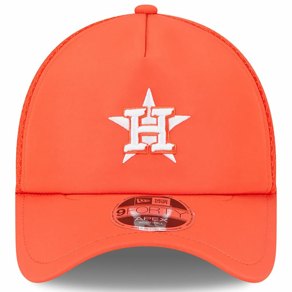 Houston Astros 2026 Batting Practice Apex 9FORTY Adjustable Trucker Hat Orange | New Era