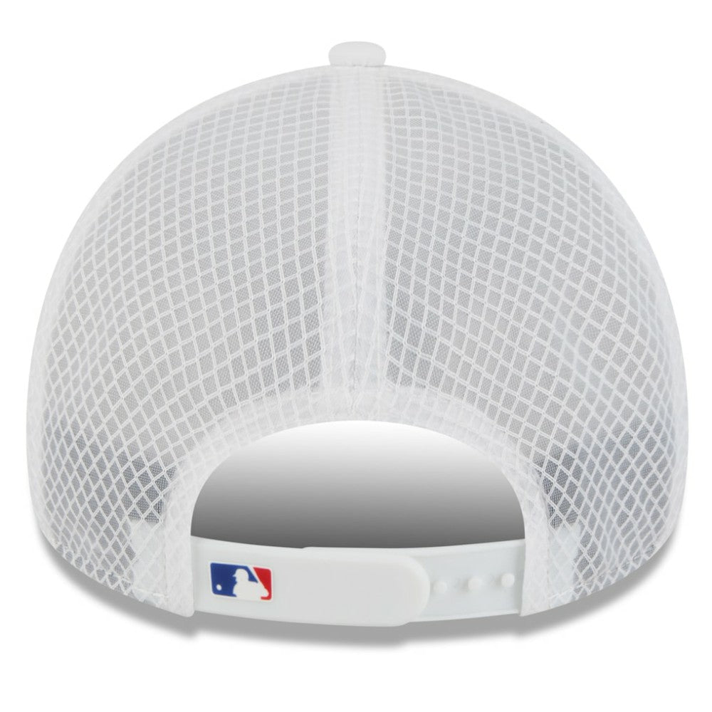 Chicago Cubs 2026 Batting Practice Apex 9FORTY Adjustable Trucker Hat White | New Era