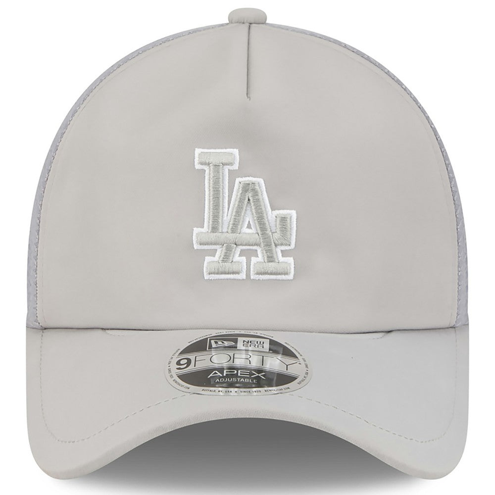 Los Angeles Dodgers 2026 Batting Practice Apex 9FORTY Adjustable Trucker Hat Gray | New Era