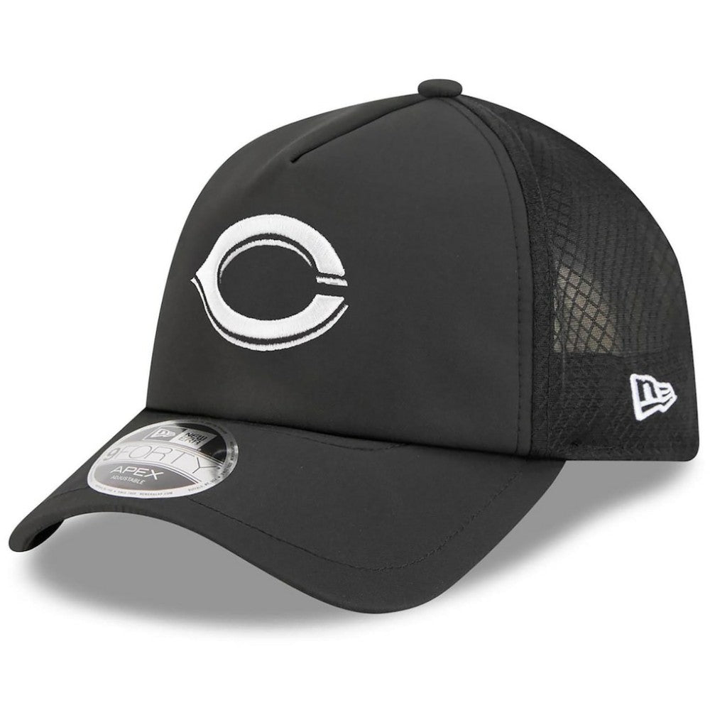 Cincinnati Reds 2026 Batting Practice Apex 9FORTY Adjustable Trucker Hat Black | New Era
