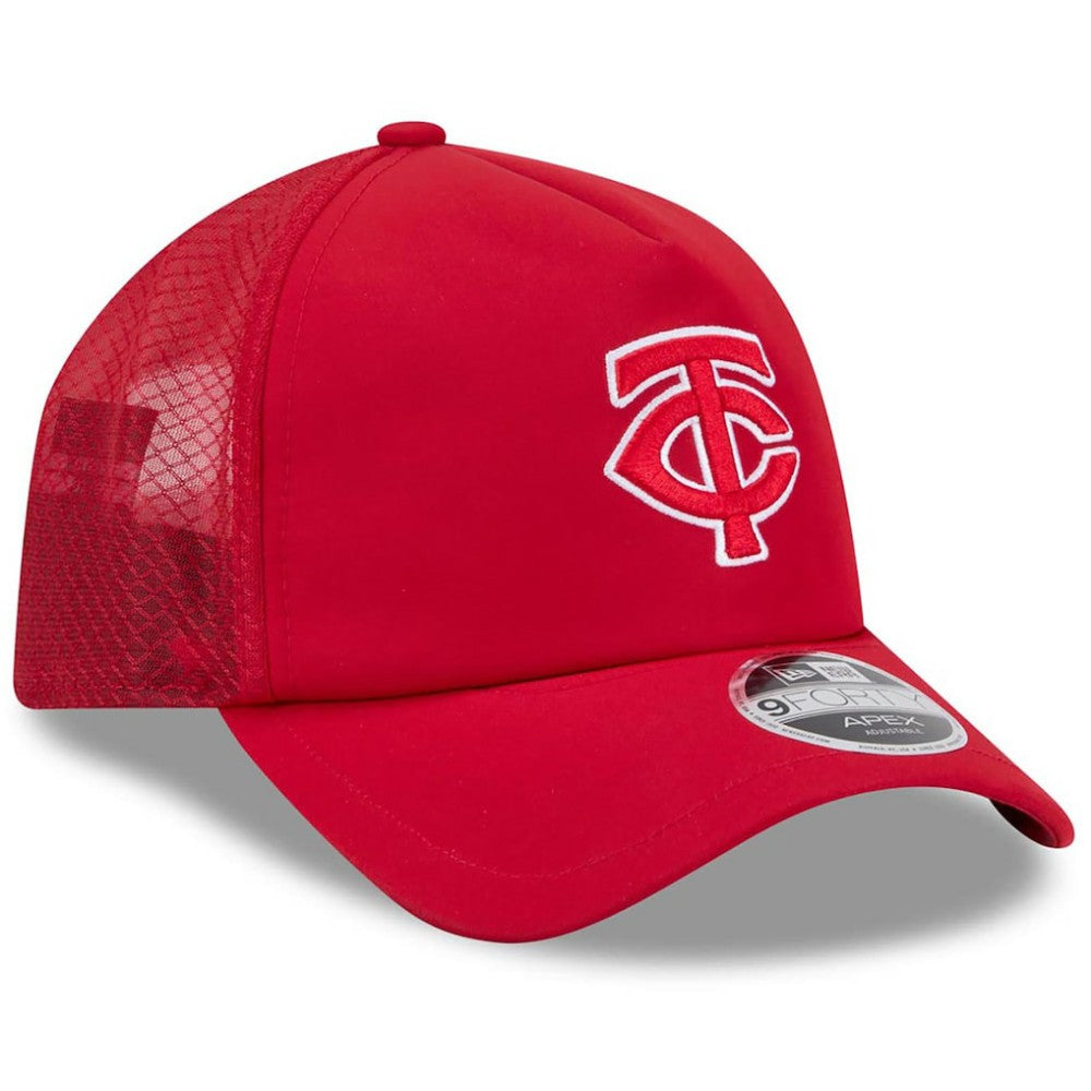 Minnesota Twins 2026 Batting Practice Apex 9FORTY Adjustable Trucker Hat Red | New Era