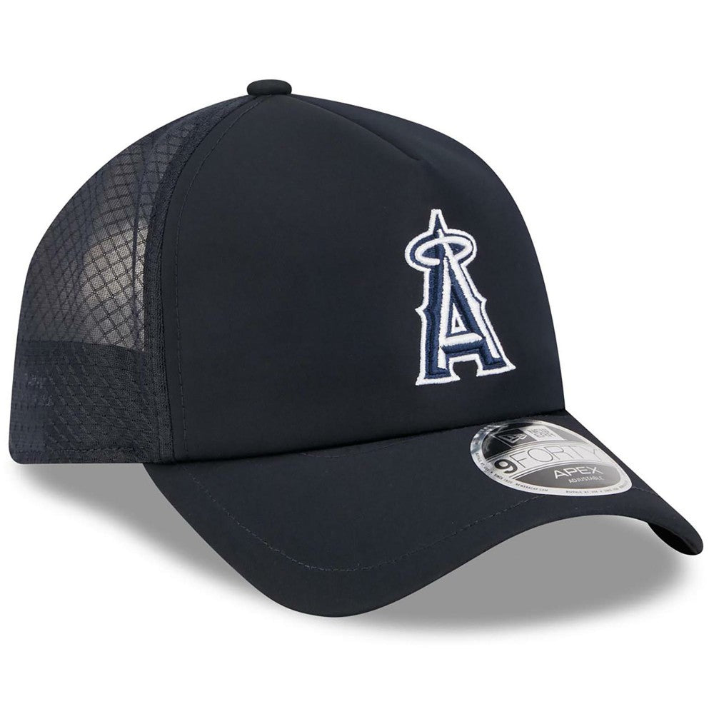 Los Angeles Angels 2026 Batting Practice Apex 9FORTY Adjustable Trucker Hat Navy | New Era