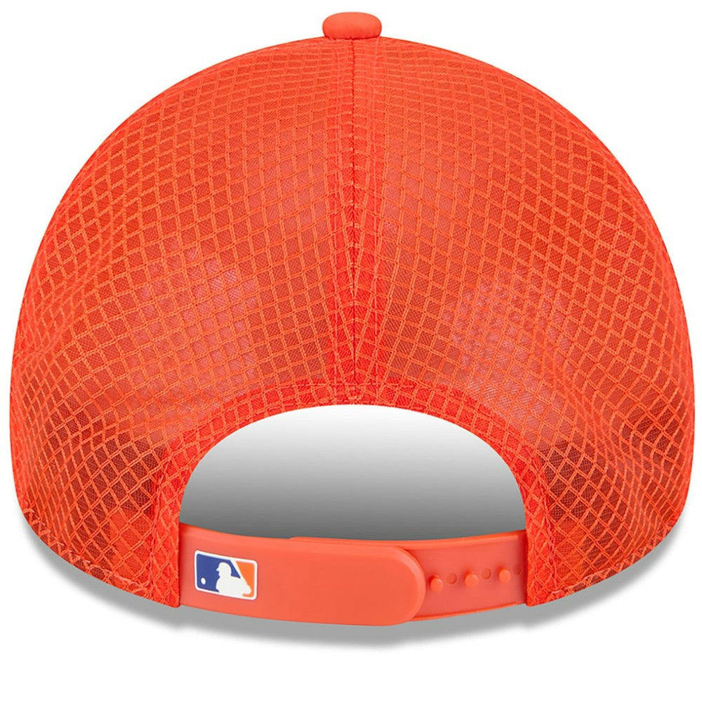 New York Mets 2026 Batting Practice Apex 9FORTY Adjustable Trucker Hat Orange | New Era