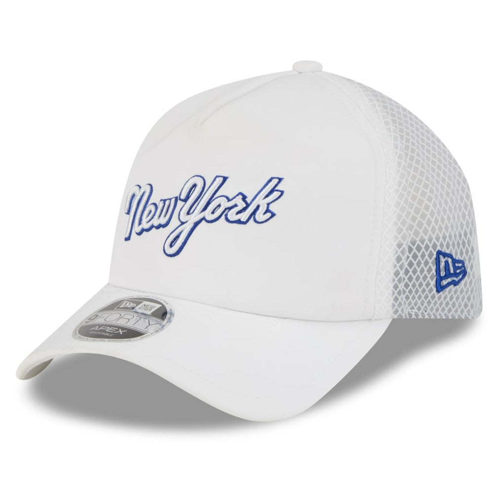 New York Mets 2026 Batting Practice Apex 9FORTY Adjustable Trucker Hat White | New Era
