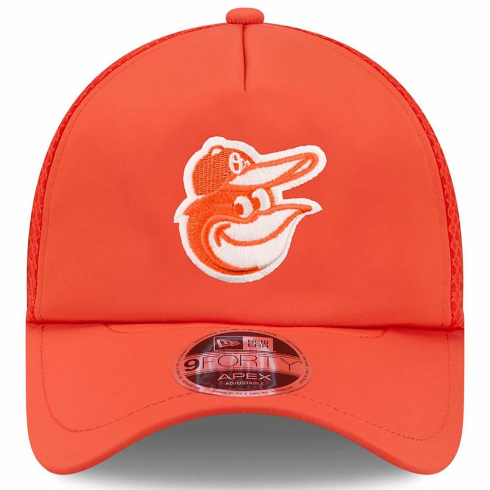 Baltimore Orioles 2026 Batting Practice Apex 9FORTY Adjustable Trucker Hat Orange | New Era