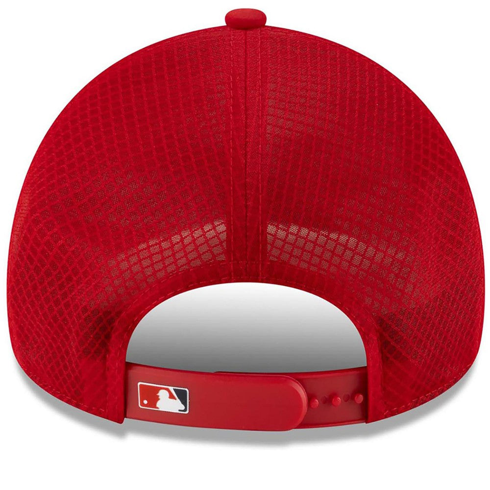 Los Angeles Angels 2026 Batting Practice Apex 9FORTY Adjustable Trucker Hat Red | New Era