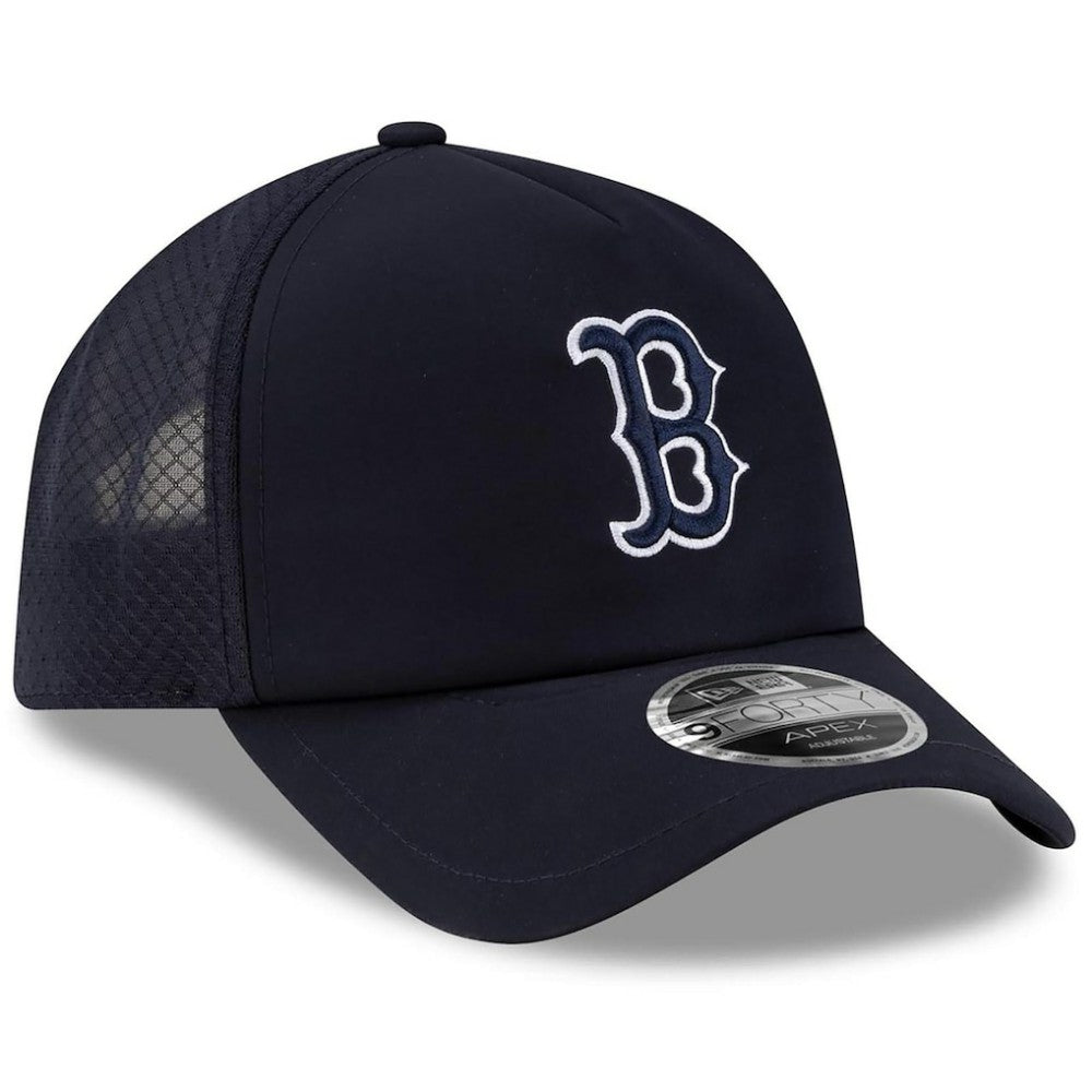 Boston Red Sox 2026 Batting Practice Apex 9FORTY Adjustable Trucker Hat Navy | New Era