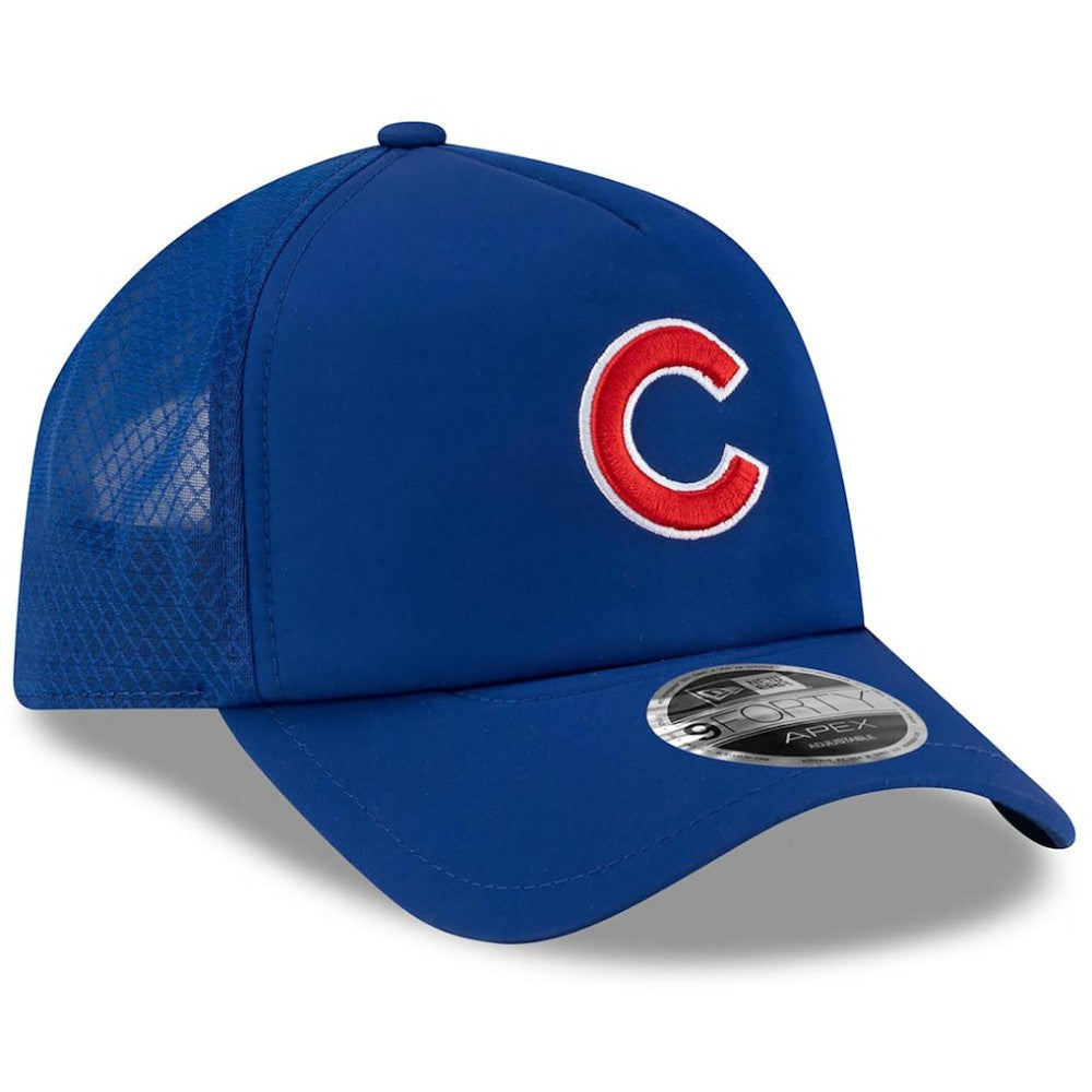 Chicago Cubs 2026 Batting Practice Apex 9FORTY Adjustable Trucker Hat Royal | New Era