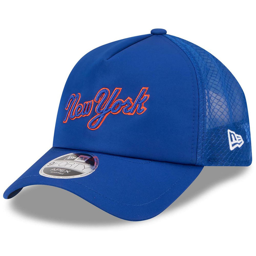 New York Mets 2026 Batting Practice Apex 9FORTY Adjustable Trucker Hat Royal | New Era