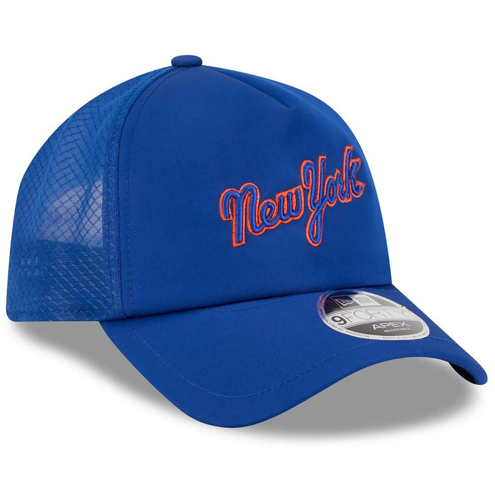 New York Mets 2026 Batting Practice Apex 9FORTY Adjustable Trucker Hat Royal | New Era