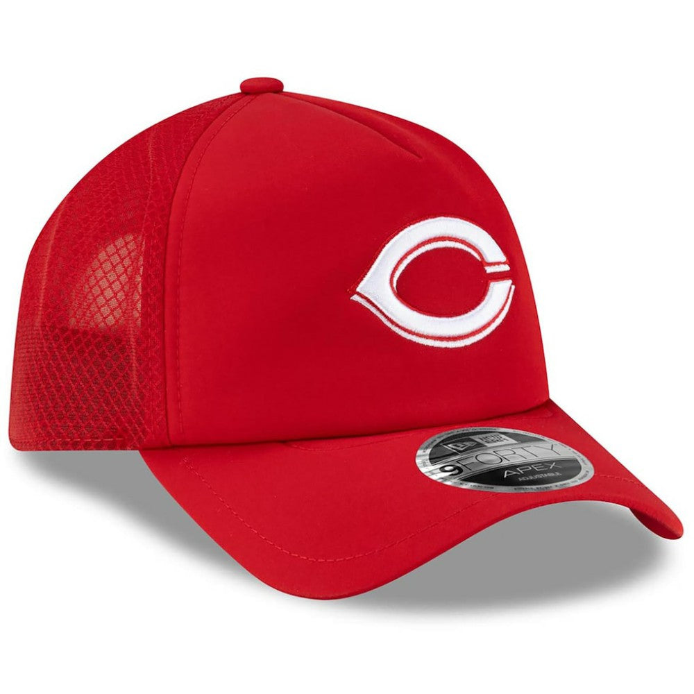 Cincinnati Reds 2026 Batting Practice Apex 9FORTY Adjustable Trucker Hat Red | New Era