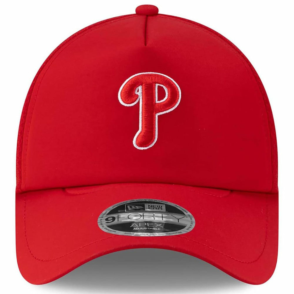 Philadelphia Phillies 2026 Batting Practice Apex 9FORTY Adjustable Trucker Hat Red | New Era