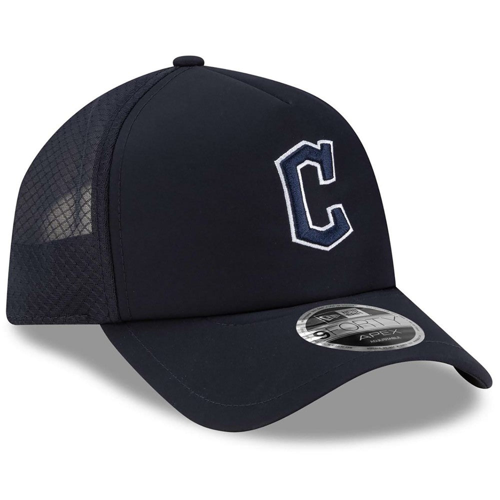 Cleveland Guardians 2026 Batting Practice Apex 9FORTY Adjustable Trucker Hat Navy | New Era