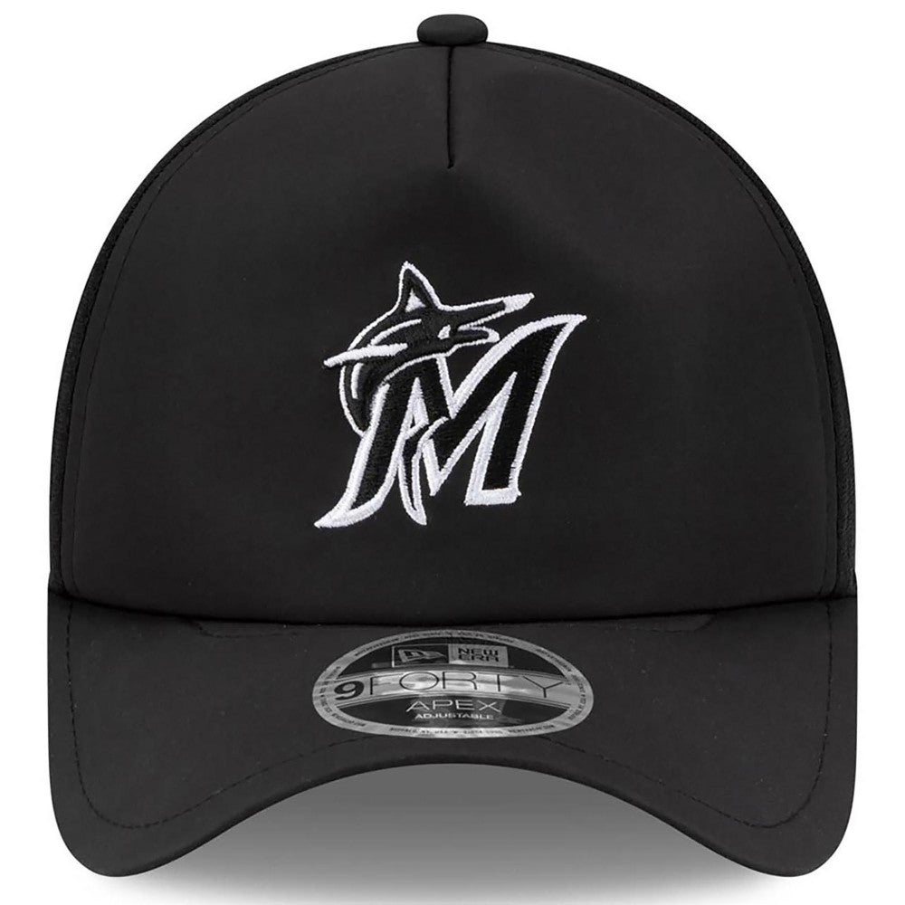 Miami Marlins 2026 Batting Practice Apex 9FORTY Adjustable Trucker Hat Black | New Era