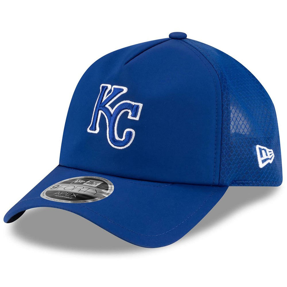 Kansas City Royals 2026 Batting Practice Apex 9FORTY Adjustable Trucker Hat Royal | New Era