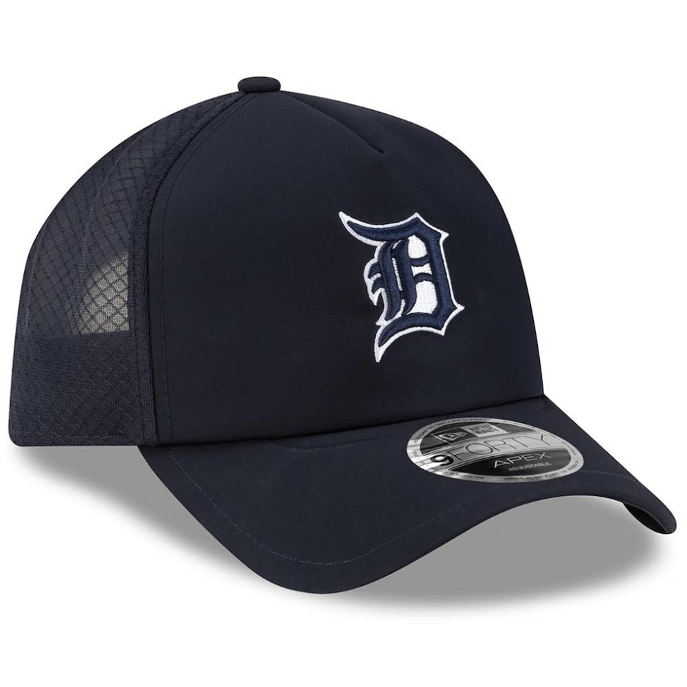 Detroit Tigers 2026 Batting Practice Apex 9FORTY Adjustable Trucker Hat Navy | New Era