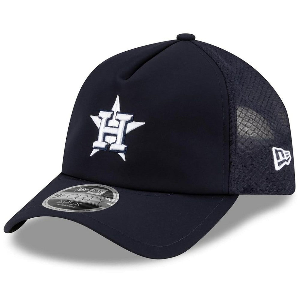 Houston Astros 2026 Batting Practice Apex 9FORTY Adjustable Trucker Hat Navy | New Era