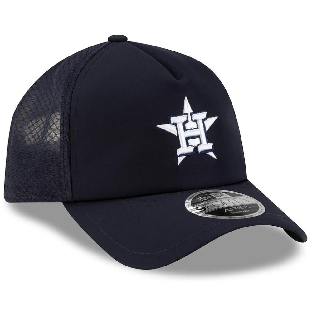 Houston Astros 2026 Batting Practice Apex 9FORTY Adjustable Trucker Hat Navy | New Era