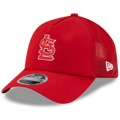 St. Louis Cardinals 2026 Batting Practice Apex 9FORTY Adjustable Trucker Hat Red | New Era