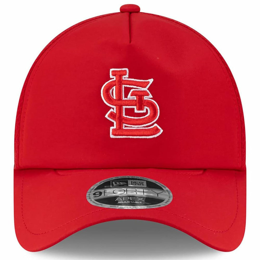 St. Louis Cardinals 2026 Batting Practice Apex 9FORTY Adjustable Trucker Hat Red | New Era