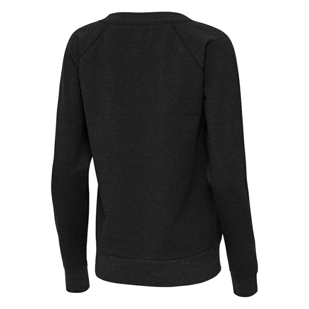 San Francisco Giants Antigua Women's Varsity Tri-Blend V-Neck Long Sleeve T-Shirt Heather Black