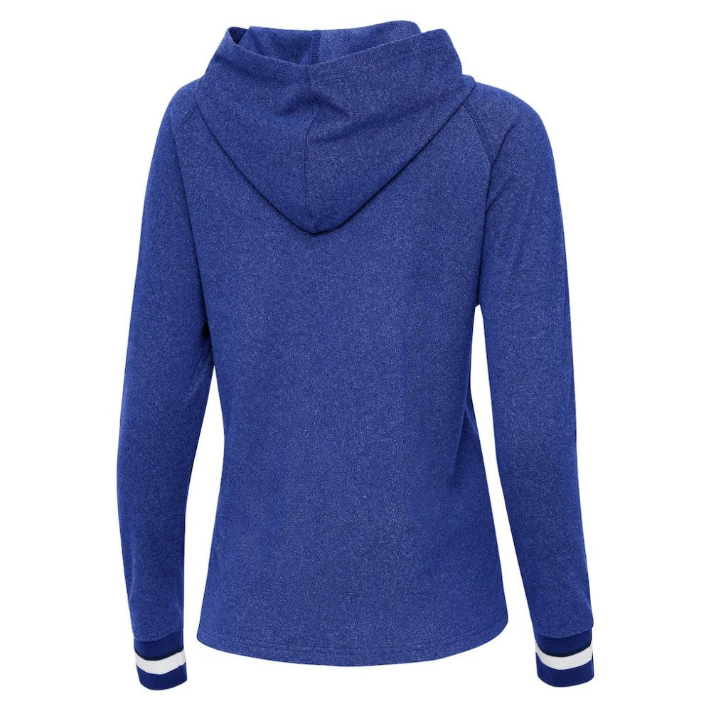 Los Angeles Dodgers Antigua Women's Trek Pullover Hoodie Heather Royal