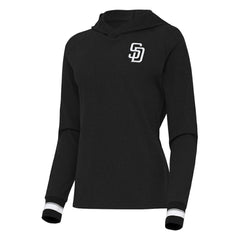 San Diego Padres Antigua Women's Trek Pullover Hoodie Black