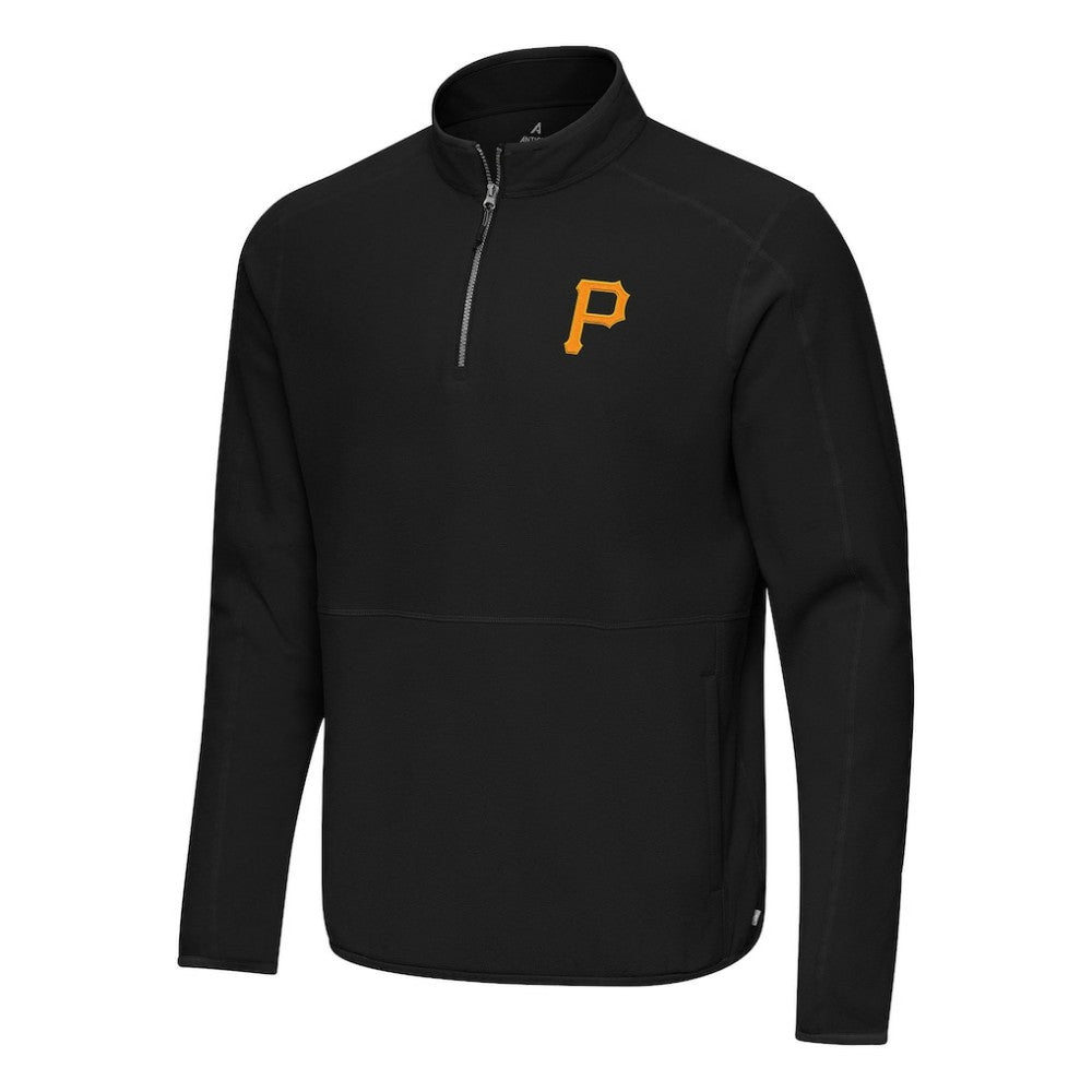 Pittsburgh Pirates Antigua Step Up Quarter-Zip Pullover Black