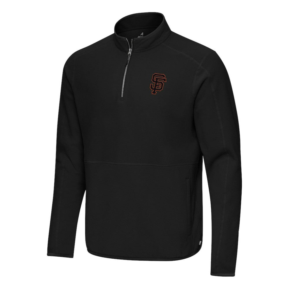 San Francisco Giants Antigua Step Up Quarter-Zip Pullover Black