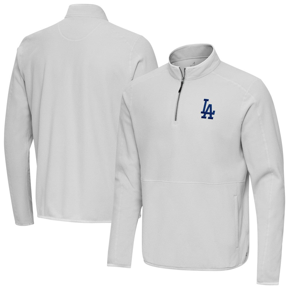 Los Angeles Dodgers Antigua Step Up Quarter-Zip Pullover Gray
