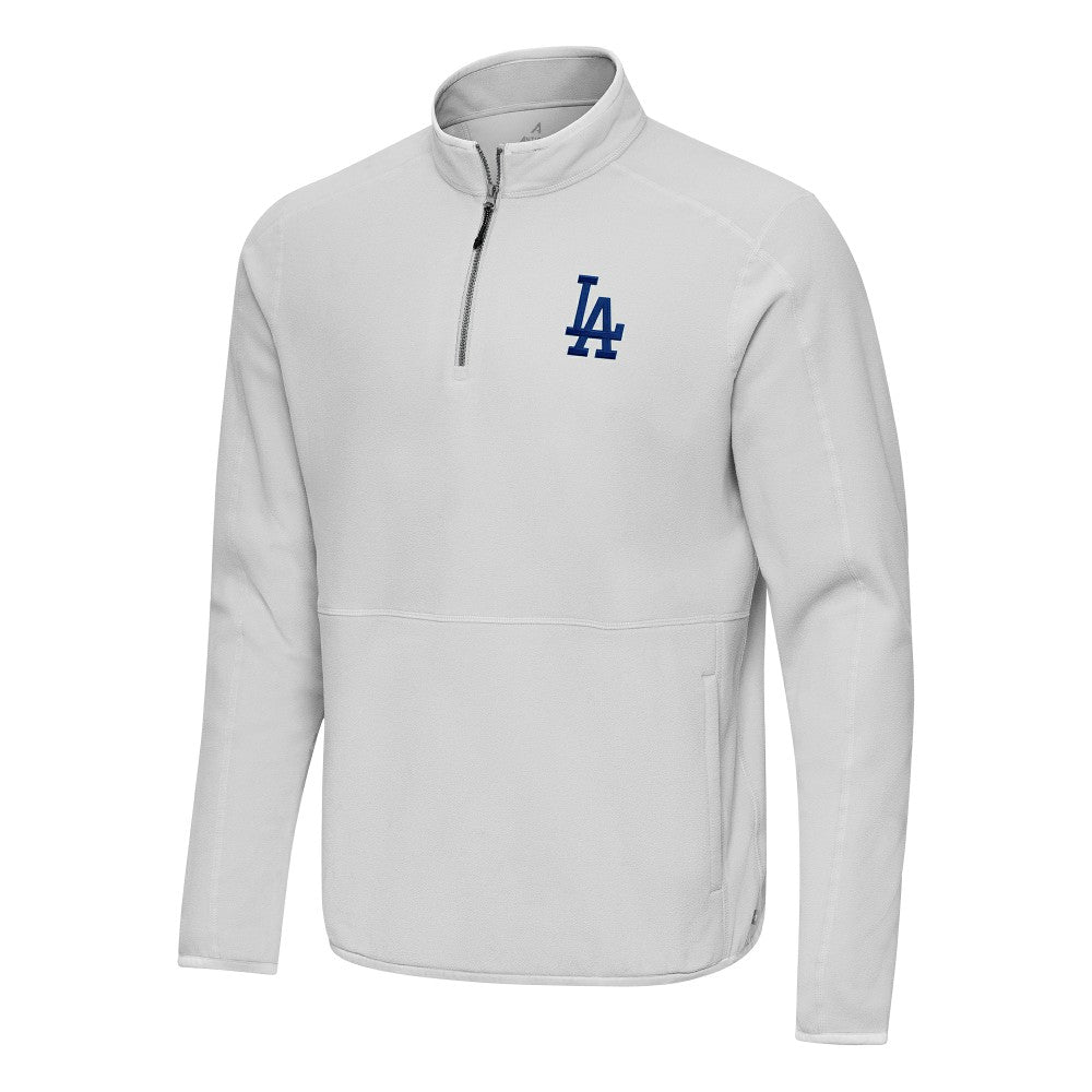 Los Angeles Dodgers Antigua Step Up Quarter-Zip Pullover Gray