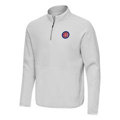 Chicago Cubs Antigua Step Up Quarter-Zip Pullover Gray