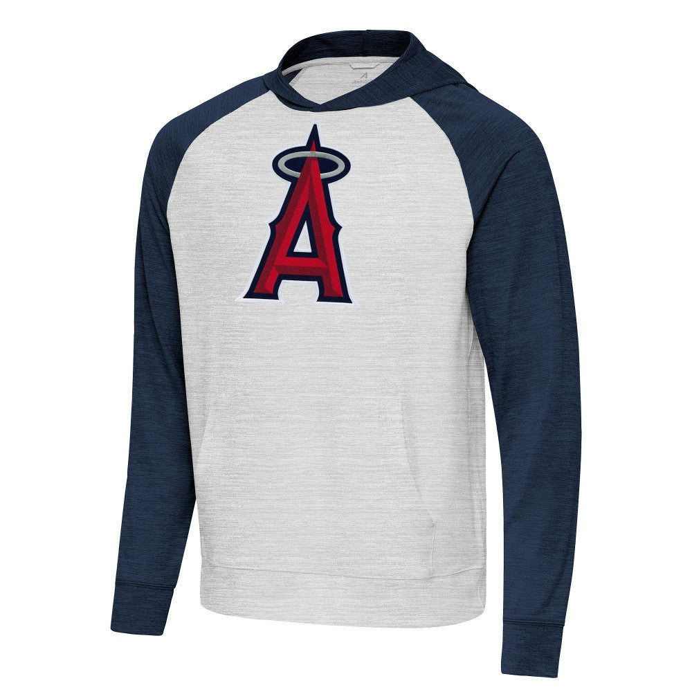 Los Angeles Angels Antigua Urgent Pullover Hoodie Heather Navy/Gray