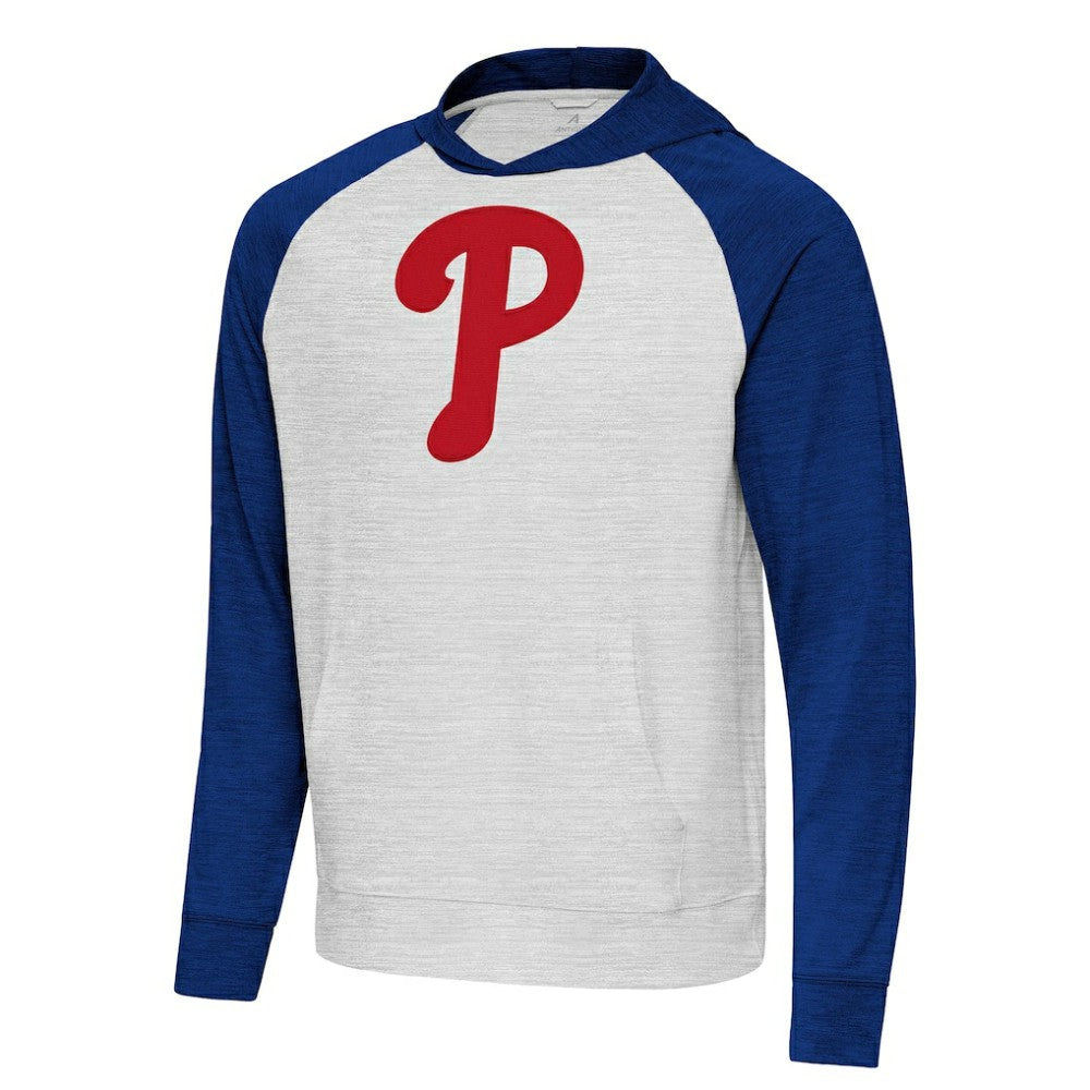 Philadelphia Phillies Antigua Urgent Pullover Hoodie Royal/Gray