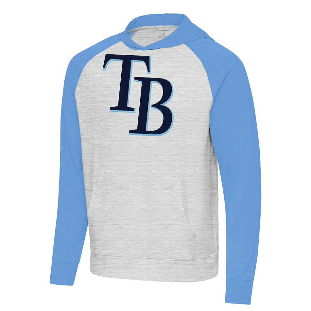 Tampa Bay Rays Antigua Urgent Pullover Hoodie Powder Blue/Gray