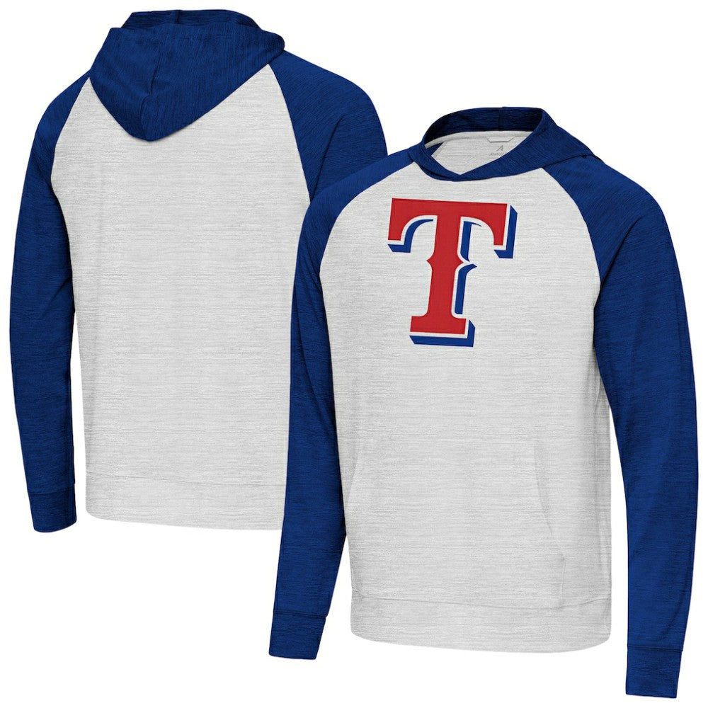 Texas Rangers Antigua Urgent Pullover Hoodie Royal/Gray