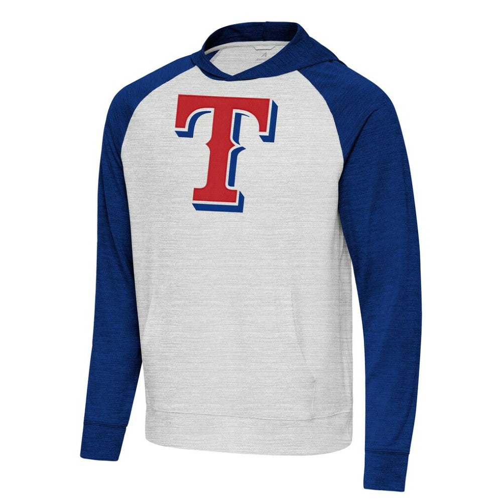 Texas Rangers Antigua Urgent Pullover Hoodie Royal/Gray