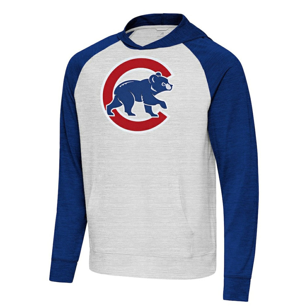 Chicago Cubs Antigua Urgent Pullover Hoodie Royal/Gray