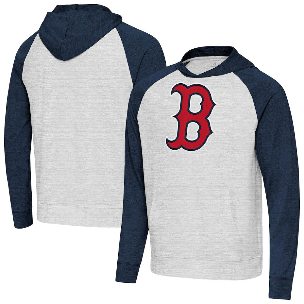 Boston Red Sox Antigua Urgent Pullover Hoodie Heather Navy/Gray