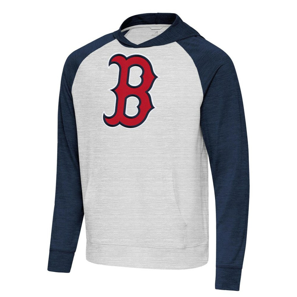 Boston Red Sox Antigua Urgent Pullover Hoodie Heather Navy/Gray