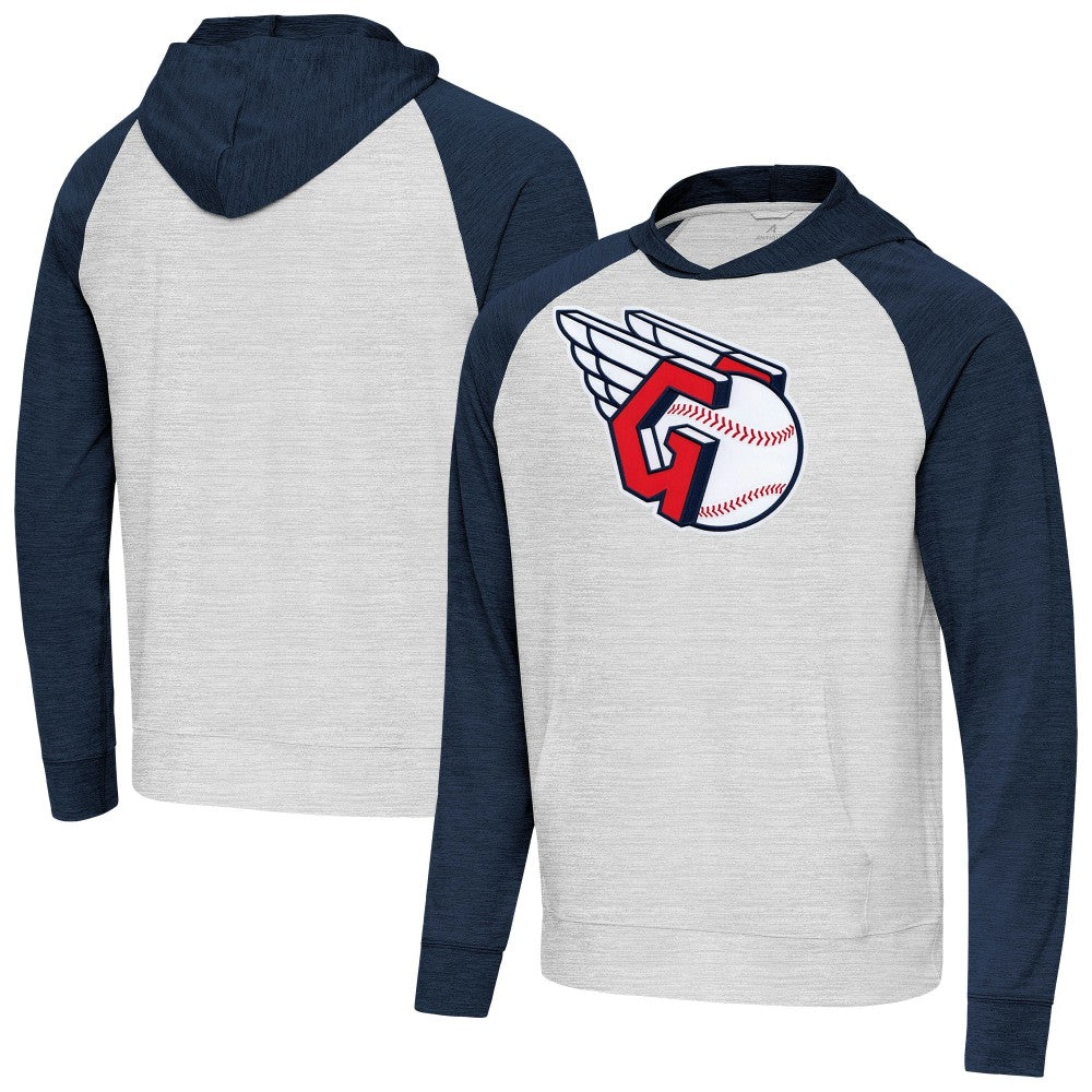 Cleveland Guardians Antigua Urgent Pullover Hoodie Heather Navy/Gray