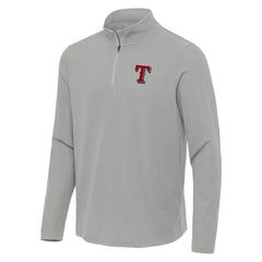 Texas Rangers Antigua Sync Tri-Blend Quarter-Zip Pullover Heather Gray